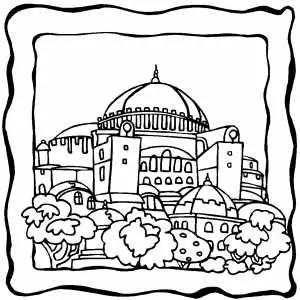 Dome Building Coloring Sheet 