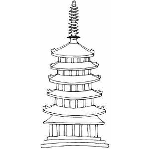 Horiyuji Temple Coloring Sheet 