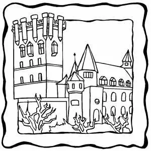 Medieval Castle Coloring Sheet 