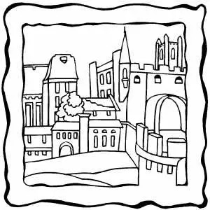 Old Castle Coloring Sheet 