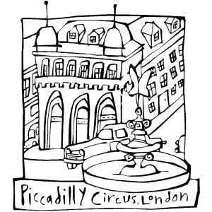 Piccadilly Circus Coloring Sheet 