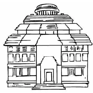 Temple Of Sun Coloring Sheet 