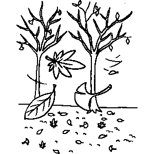 Falling Leaves Coloring Sheet 