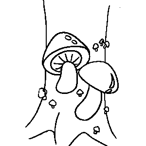 Mushrooms Coloring Sheet 