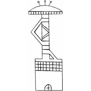 Alien Building Coloring Sheet 