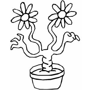 Mutant Plant With Hands Coloring Sheet 