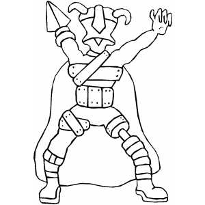 Mutant Warrior With Spearhand Coloring Sheet 