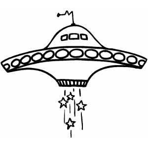 Space Ship Starting Coloring Sheet 