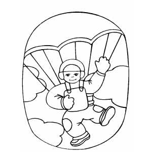 Boy Sky Diving Coloring Sheet 