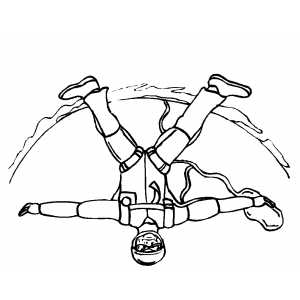 Man Sky Diving Coloring Sheet 