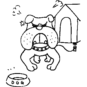 Angry Dog Coloring Sheet 