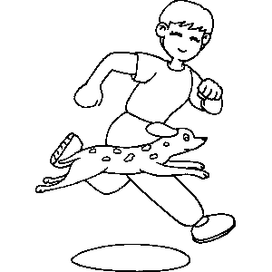 Dog Running Coloring Sheet 