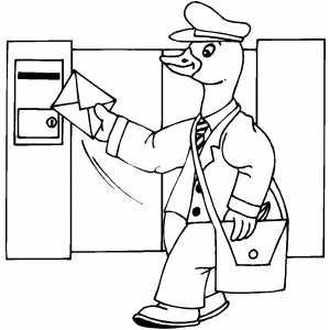 Duck Delivering Mail Coloring Sheet 