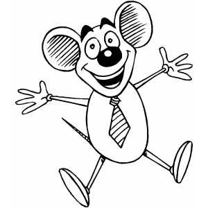 Excited Mouse Coloring Sheet 