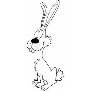 Funny Rabbit Kid Coloring Sheet 