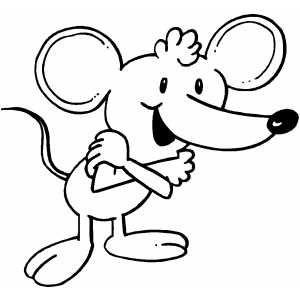 Mouse Feeling Cold Coloring Sheet 