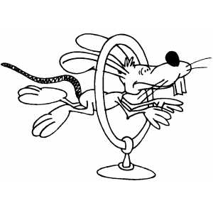 Mouse Jumping Into Hoop Coloring Sheet 