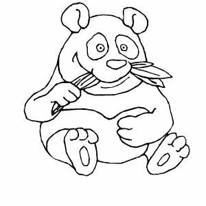 Panda Eating Leaves Coloring Sheet 