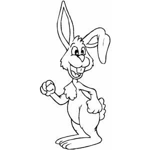 Rabbit Thumbs Up Coloring Sheet 