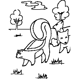 Skunks Coloring Sheet 