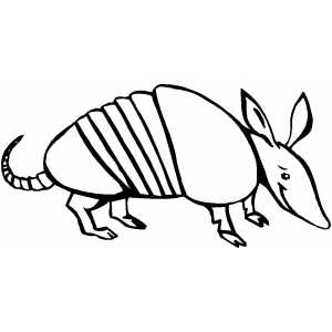 Smiling Armadillo Coloring Sheet 