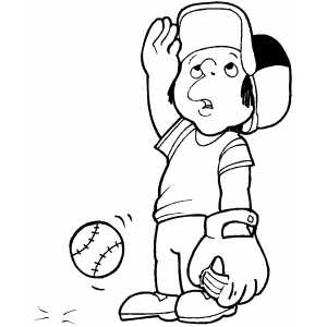 Baseball Player Did Not Catch Ball Coloring Sheet 