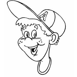 Baseball Player Head Coloring Sheet 