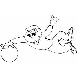 Bowler Catching Ball Coloring Sheet 