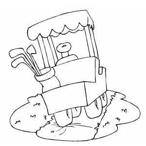 Golfer Cart Coloring Sheet 