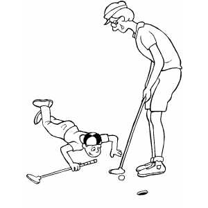 Golfer Man Coloring Sheet 