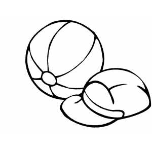 Hat And Ball Coloring Sheet 