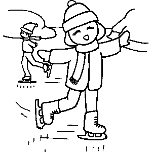 Ice Skating Coloring Sheet 