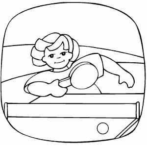 Ping Pong Player Coloring Sheet 