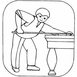 Pool Player Coloring Sheet 