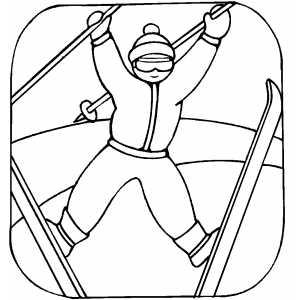 Skier Winner Coloring Sheet 