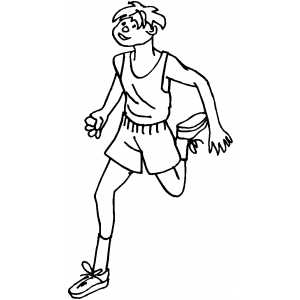 Smiling Runner Coloring Sheet 