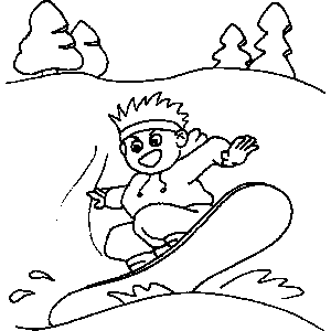 Snowboarding Coloring Sheet 