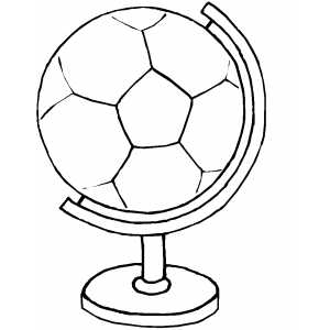 Soccer Ball Globe Coloring Sheet 