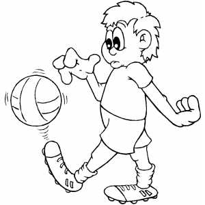 Soccer Player Kid Coloring Sheet 