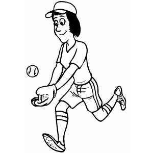 Softball Player Coloring Sheet 