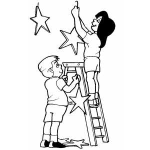 Childrens Hanging Decorations Coloring Sheet 