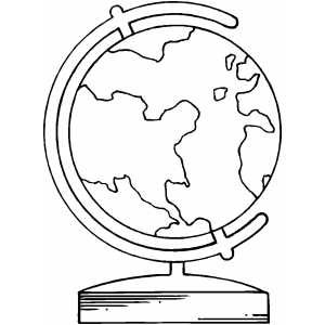 Earth Globe Coloring Sheet 