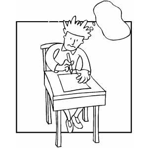 Guy Solving Mathematics Problems Coloring Sheet 