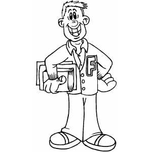 Happy Student Coloring Sheet 