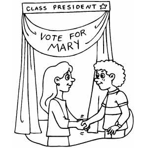 Students President Elections Coloring Sheet 