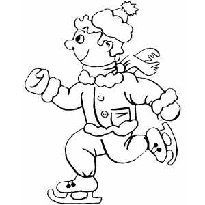 Boy Ice Skating Coloring Sheet 