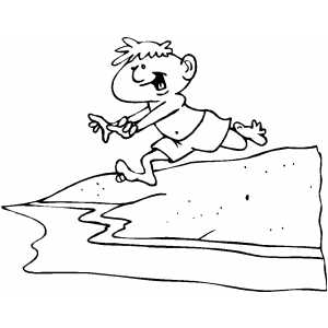 Boy On Beach Coloring Sheet 