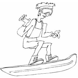 Fancy Snowboarder Coloring Sheet 