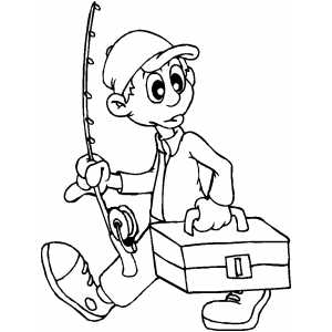 Going Fishing Coloring Sheet 