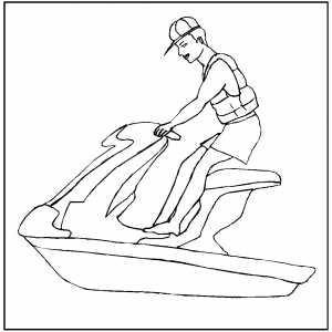 Jet Skiing Coloring Sheet 